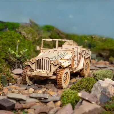 ROKR Jigsaw Puzzle Army Jeep DIY 3D Wooden Puzzle For Adult Mechanical Kits • $20.99