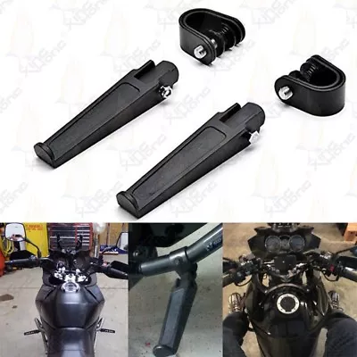 For Suzuki V-Strom 650 Black Anti-Vibrate Engine Guard Foot Pegs W/ Clamps • $37.28