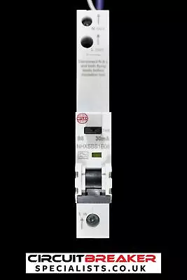 WYLEX 6 AMP CURVE B 6 KA 30 MA RCBO TYPE A NHXSBS1B06 • £10.95