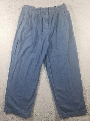 J Crew Pants Women's Size 12 Stretch Chambray Blue Cotton Casual 32x27 High Rise • $16.99