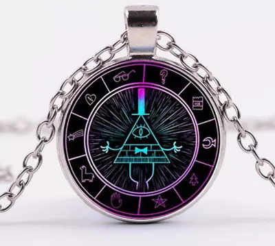 Steampunk Drama Gravity Falls Mysteries BILL CIPHER WHEEL Pendant Necklace Glass • $4.98