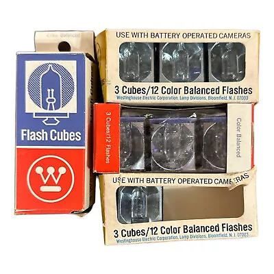 Vintage Flash Cubes Lot Westinghouse 10 Flashcubes Flashes In Box • $24