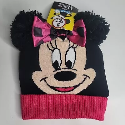 Disney Minnie Mouse GIRLS Hat And Glove Set Pompom Ears Bow • $9.99