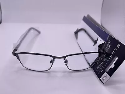 FOSTER GRANT MAGNIVISION Austin Mens Reading Glasses Gun Metal W/case +1.25 New • $13.95