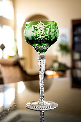 Nachtmann Traube Tall 8 1/4  Emerald Green Wine Glass Hock(s) • $79.99