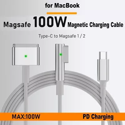 100W USB Type-C To Magsafe 1 2 Magenetic Charging Cord For Macbook Air Pro • £7.02