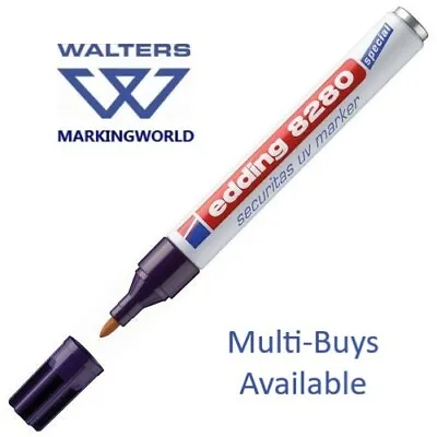 Edding 8280 UV Security Permanent Marker Pen Ideal For Hidden Marking/Labelling • £6.45
