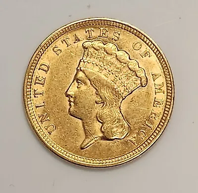 1854 $3 Gold Indian Princess Coin In AU/BU Condition • $1499.94