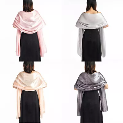 Bridesmaid Wedding Stole/Wrap Bridal Bolero/Pashmina/Cover Up Satin Prom Shawl • $8.40