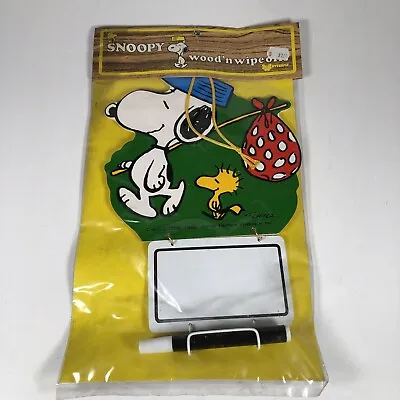 Vintage Peanuts Snoopy Wood 'N Wipe-Off Memo Board Dry Erase Woodstock (SEALED) • $35