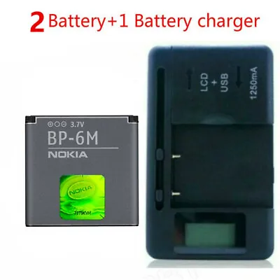 $7 • Buy BP-6M Battery + Charger For Nokia 3250 N73 9300 6233 6280 6282 6288 6151 6234
