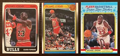 3 - Michael Jordan 1988 Fleer NBA Cards - #17 - All Star - Super Star Sticker • $100