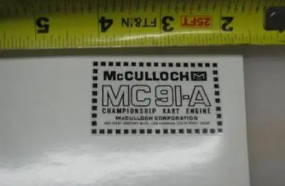 McCulloch Kart Shroud Decal MC-91a MC91A • $10.99