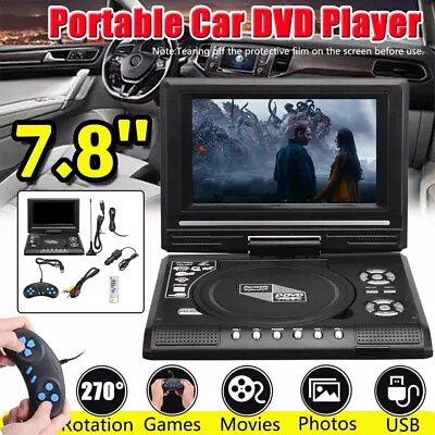 7.8'' Portable Car TV CD DVD Player 270° Screen For Game/TV/CD/DVD/TFCard T6L0 • $45.31