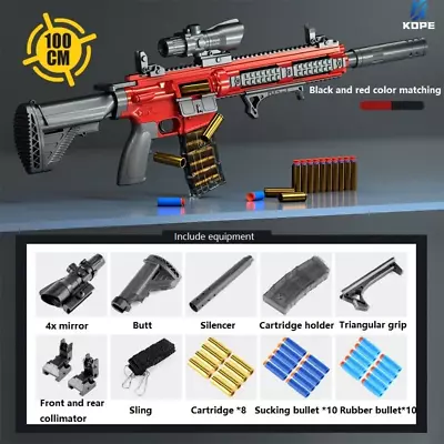 RED M416 Dart Soft Bullet Toy Gun Rifle Outdoor Nerf Fun Kid Weapon Summer Gift • $69.95