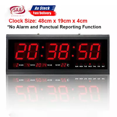 Digital Large Big Jumbo LED Wall Desk Clock Display With Calendar Temperature • $39.98