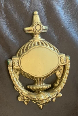 $59.75 • Buy VTG 7” Solid Polished Brass Ornate Heavy Door Knocker Yellow Gold Gargoyle Face