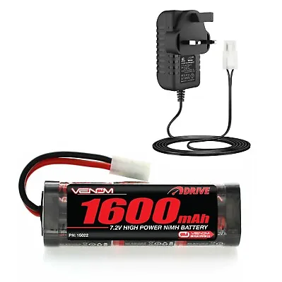 Venom 7.2v 1600mAh RC Car Battery NiMH And Charger For FTX HSP HPI - Tamiya Plug • £20.99
