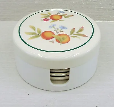 Cloverleaf Melamine Coasters And Holder Peaches And Cream Set Of 6 • £14.95