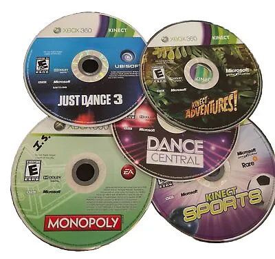 Kinect Xbox 360 Games-Sports/Adventures/Just Dance 3/Dance Central/Monopoly 28A • $13.86
