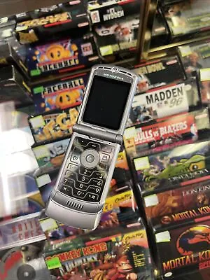 Motorola RAZR V3 Silver Flip Cell Phone Cingular/AT&T Untested For Parts • $19.99