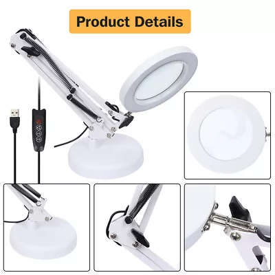 Magnifying Glass With LED Light Magnifier Crafts Reading Desk Stand Lamp AU • $27.07