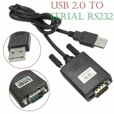 USB 2.0 To Serial RS-232 RS232 DB9 9 Pin Adaptor Converter Cable Lead Wire A++ • £3.95