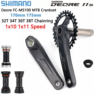 Shimano Deore FC-M5100 1x10 1x11 Speed Crankset 32T 34T 36T 38T 170mm 175mm MTB • $11.99