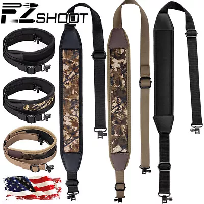 Two Point Camouflage Rifle Gun Sling With Swivels Non-slip Shoulder Pad Strap US • $14.09