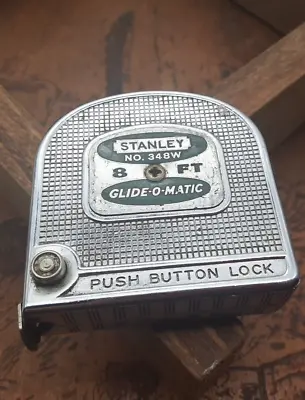 Rare Vintage Stanley No. 348W 8 FT Glide-O-Matic Measuring Tape Made In USA • $24.99
