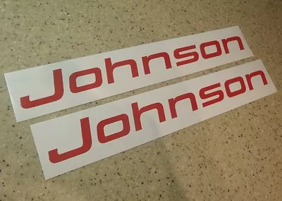 Johnson Outboard Vintage Decal Die-Cut Red 2-PAK FREE SHIP + FREE Fish Decal • $10