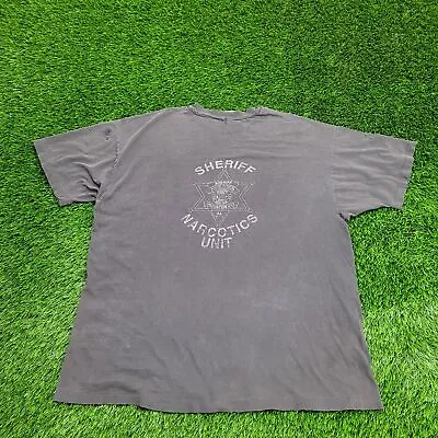 Vintage 90s Sheriff Narcotics-Unit Shirt 2XL 25x30 Faded-Gray Houston Alabama • $58.22