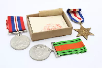 £21 • Buy WW2 Boxed  Medal Group Inc France & German Star, Award Note Etc
