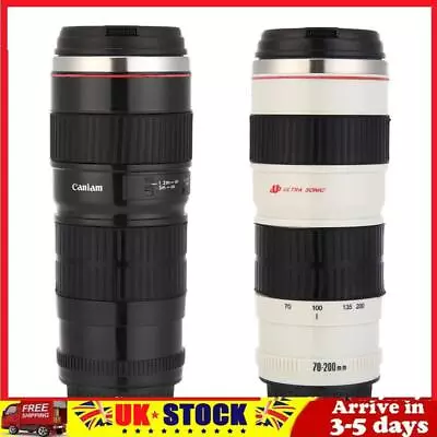 400ml Camera Lens Coffee Mug With Lid Travel Coffee Cup For Photographer Present • £11.59