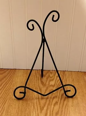 Amish Forged Black Wrought Iron Picture / Plate Easel Stand - Handcrafted Metal • $22.95