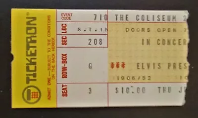 Elvis Presley Original Concert Ticket The Coliseum Cleveland Ohio July 10 1975 • $50