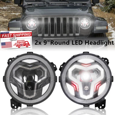 $179.99 • Buy 9” Inch LED Headlights W/DRL For Jeep Wrangler JL/ 2019-2022 Jeep Gladiator JT