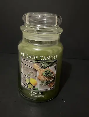 Village Candle Citrus Herb Scented Large Classic Jar Candle 26 Oz New • $18.99