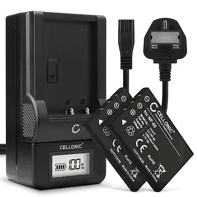 £34.90 • Buy 2x NP-60 PDR-BT3 PX1425E-1BRS Battery + Charger Set For Toshiba Camileo P30