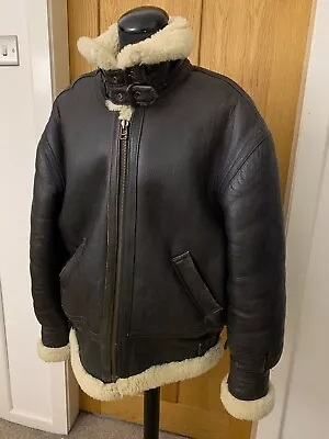 ITINERANCE Type B3 Men' Real Sheepskin Shearling Flying Air Force Coat Jacket XL • £200