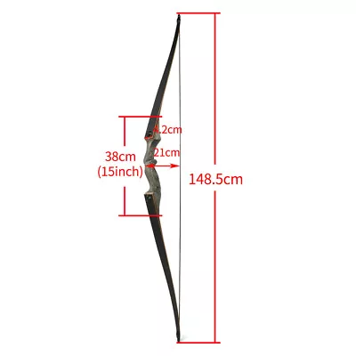 60  Takedown Longbow 20-60lbs American Hunting Archery Target Shoot Black Hunter • $151.99