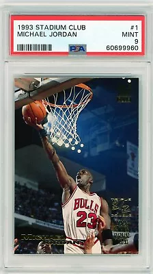 1993 Stadium Club #1 Michael Jordan PSA 9 MINT Bulls MVP HOF **NEW GRADE** 2764 • $29.99