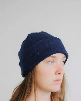 Hemp & Cotton Warm Comfy Workwear Beanie Hat - Hemp Toque Blue Taupe Olive M/L • $23