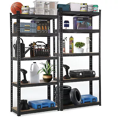 Heavy Duty 5 Tier Metal Garage Shelves Racking Storage Boltless Shelf Not Shake • £21.99