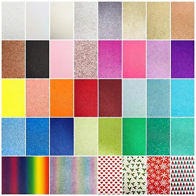 A4 Glitter Card Coloured Premium Quality Low Non Shed 250gsm Crafts Mixed  • £21.95