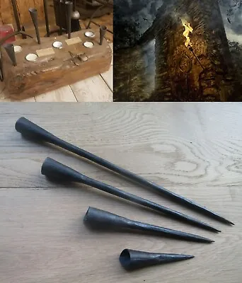 MEDIEVAL DUNGEON SPIKE IN CANDLE HOLDERS Blacksmith Hand Forged Iron Old Rustic • £8.99