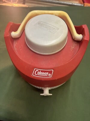 $4 • Buy Vintage Coleman 1 Gallon Water Cooler Jug Red & White Made In USA