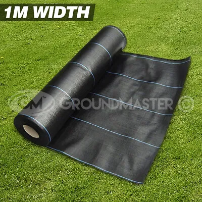 1m Wide Groundmaster™  Heavy Duty Weed Control Fabric Cover Membrane + Pegs • £8.99