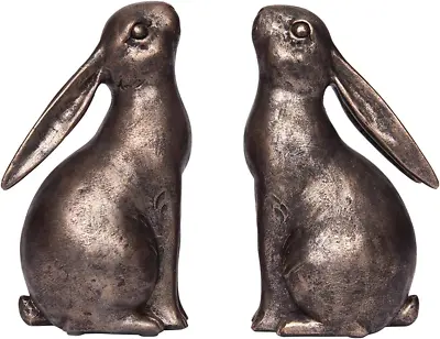 Creative Co-Op Decorative Resin Rabbit Bookends Bronze Set Of 2 • $53.76