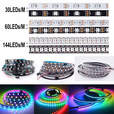 WS2812B 5050 RGB LED Strip 30/60/144 LEDs Ws2812 IC Individual Addressable DC 5V • $10.33